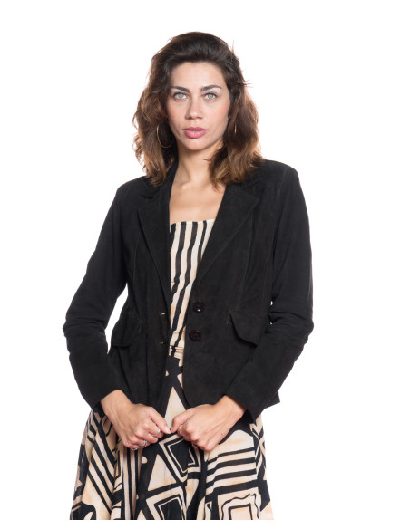 Jacke aus echtem Leder Frau Charlotte - Italienisches Handwerk | Michelangelo Kollektionen