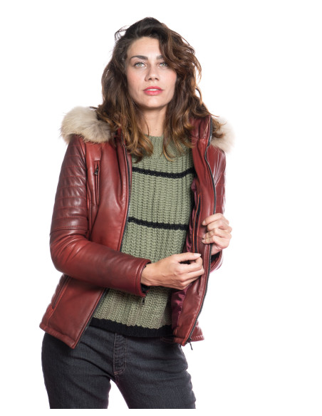 Giorgia - Damen Daunenjacke Bordeaux