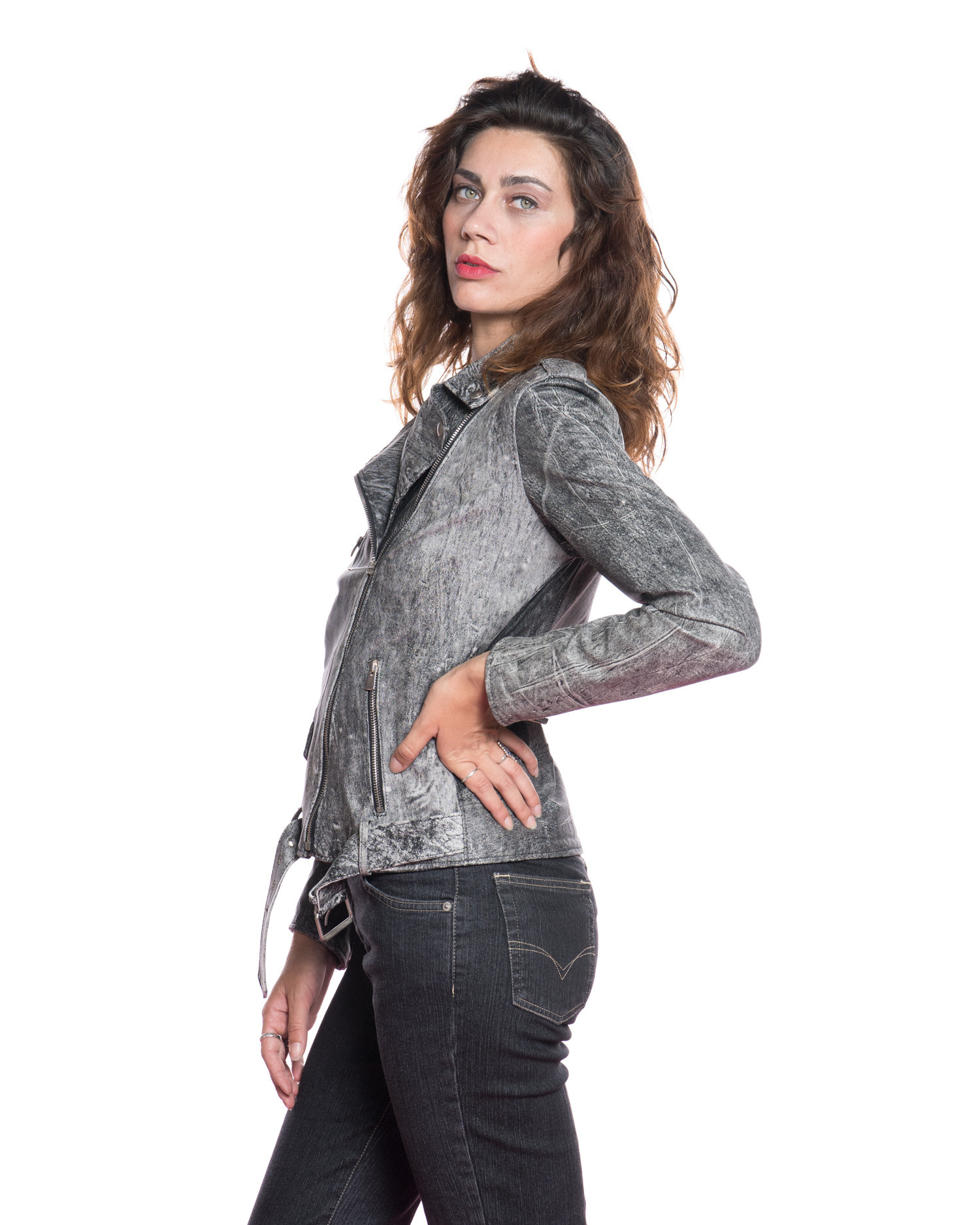 Karen - Women's Scratched Gray Perfecto Color Gray - Product sizes