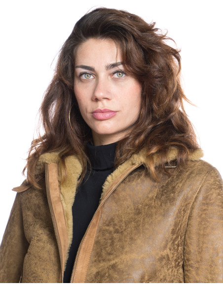 Matilde - Gelbe Damenjacke aus echtem Schafsleder