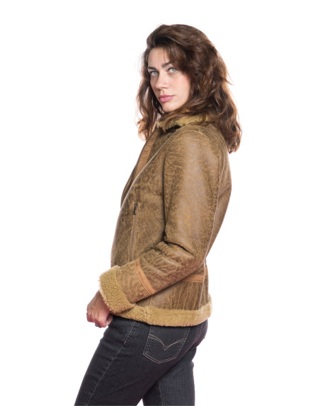 Matilde - Gelbe Damenjacke aus echtem Schafsleder