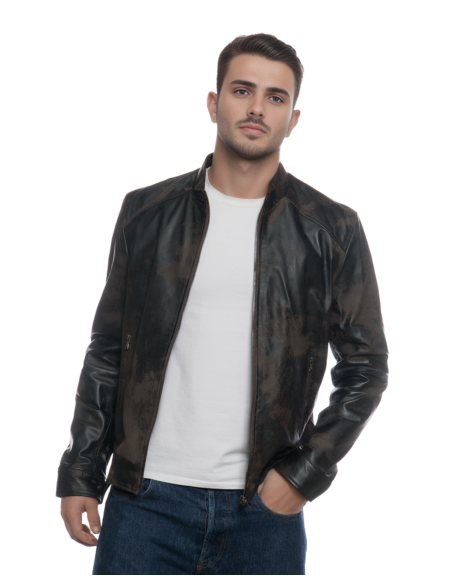 Leather Jacket Albon Handmade | Michelangelo Collections - Elegance Dark Brown