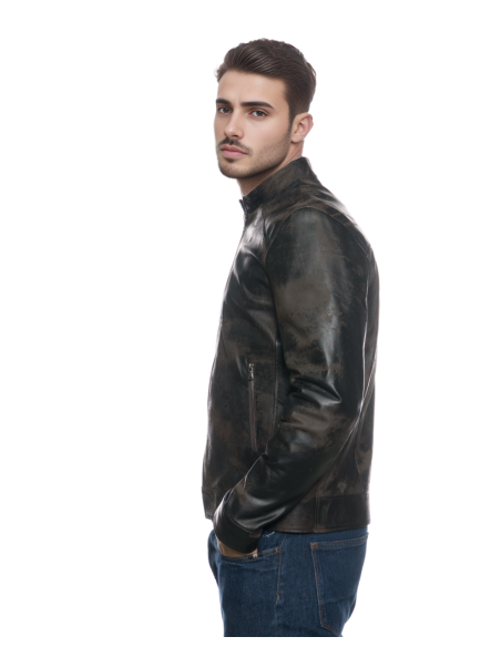 Leather Jacket Albon Handmade | Michelangelo Collections - Elegance Dark Brown