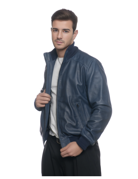 Napoli - Black Men's Genuine Leather Bomber