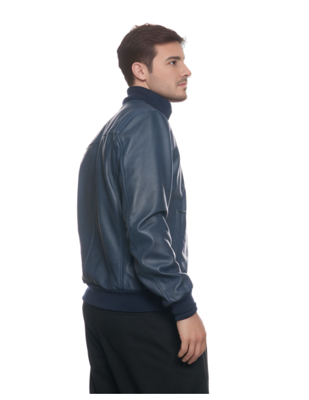 Napoli - Black Men's Genuine Leather Bomber