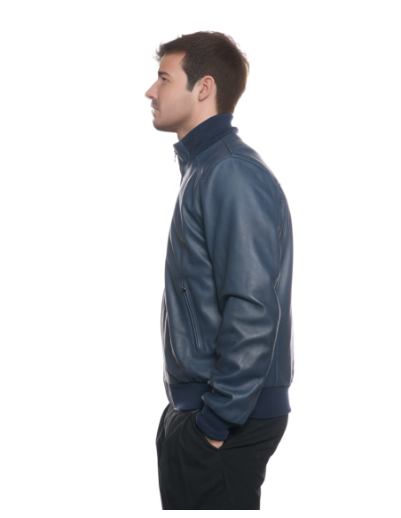 Napoli - Black Men's Genuine Leather Bomber