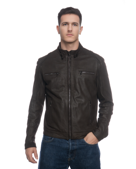 Napoli - Black Men's Genuine Leather Bomber