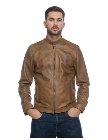 Real Leather Jacket "Piastri" Leather - Michelangelo Collections | Made in Italy Handmade