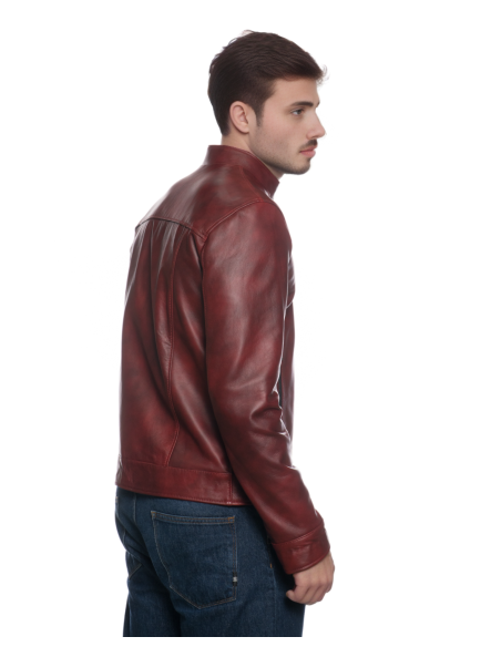 Leather Jacket Albon Handmade | Michelangelo Collections - Elegance Bordeuax