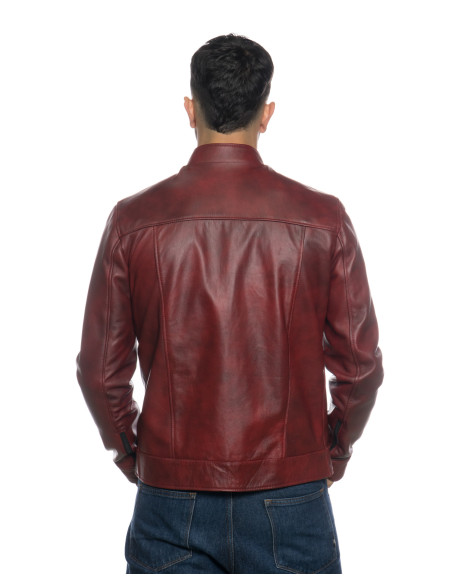 Leather Jacket Albon Handmade | Michelangelo Collections - Elegance Bordeuax