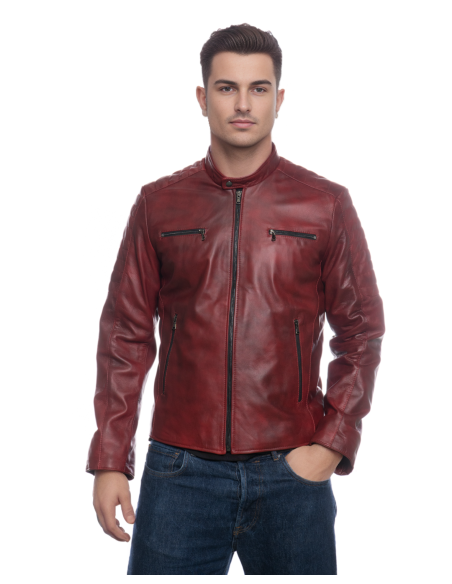 Handmade Leather Jacket Alonso | Michelangelo Collections - Authentic Italian Style