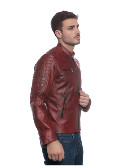 Handmade Leather Jacket Alonso | Michelangelo Collections - Authentic Italian Style