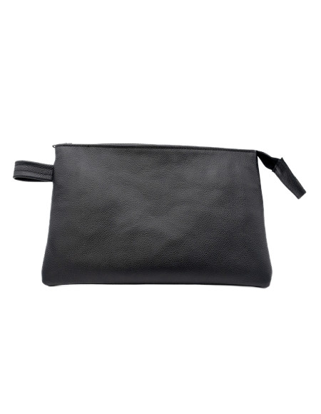 Checco Bis - Black Men's Clutch Bag Genuine leather