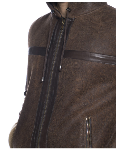 James - Dunkelbraunes Schaffell Herrenjacke