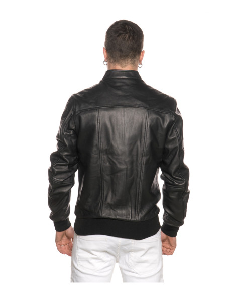 Napoli - Black Men's Genuine Leather Bomber