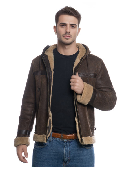 James - Dark Brown Sheepskin Men's Jacket
