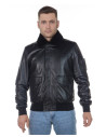 Men's Pilota - Black genuine leather bomber jacket