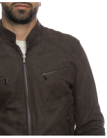 Lawson - Genuine Leather Nabuk Jacket for Men | Michelangelo Collections | Craftsmanship Made in Italy