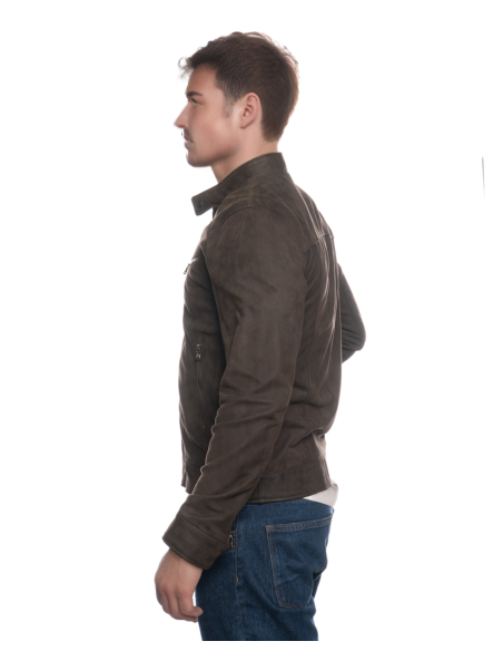 Lawson - Genuine Leather Nabuk Jacket for Men | Michelangelo Collections | Craftsmanship Made in Italy