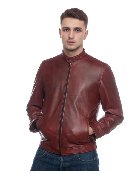 Giacca in Vera Pelle "Piastri" Bordeaux – Michelangelo Collezioni | Made in Italy Artigianale
