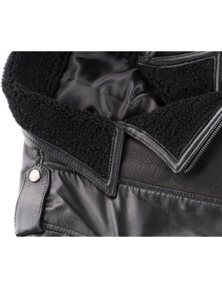 Alaska - Bikerjacke Damen in echtem Lammfell Schwarz
