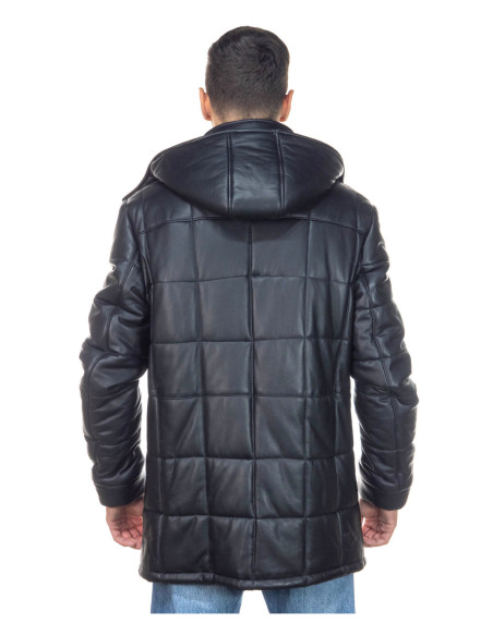 Marek - Piumino Uomo Nero in vera pelle