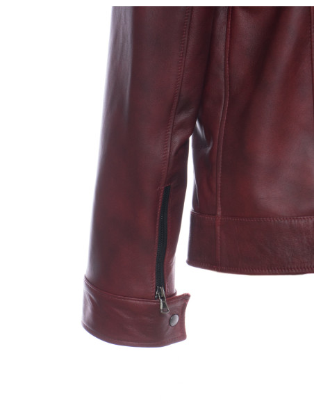 Leather Jacket Albon Handmade | Michelangelo Collections - Elegance Bordeuax