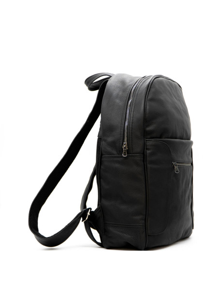 Palermo - Mann-Echtleder-Rucksack Schwarz