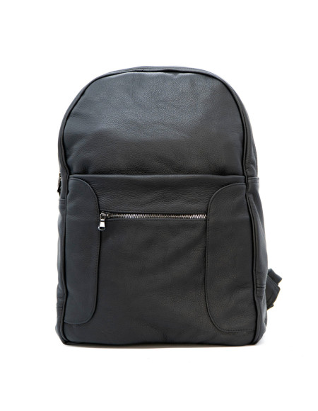 Palermo - Mann-Echtleder-Rucksack Schwarz