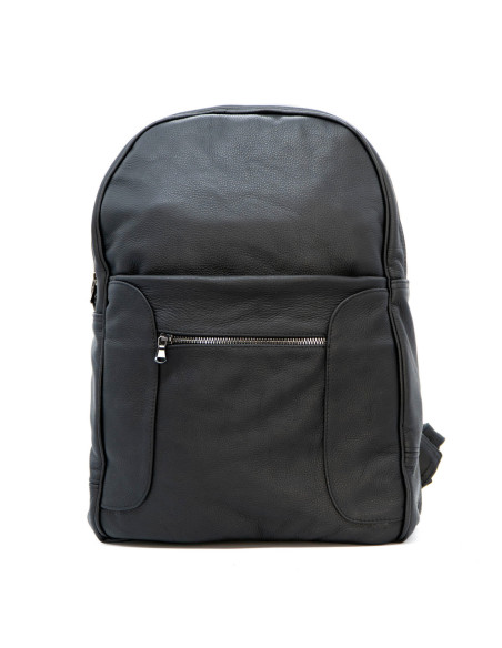 Palermo - Mann-Echtleder-Rucksack Schwarz