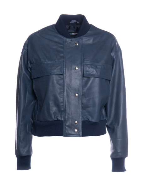Fede - Bomber Blu Donna in Vera Pelle | Michelangelo Collezioni | Artigianalità Made in Italy