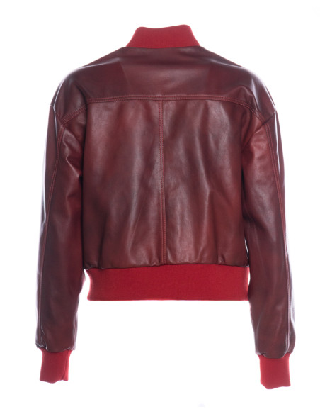 Fede - Bomber Bordeaux Donna in Vera Pelle | Michelangelo Collezioni | Artigianalità Made in Italy