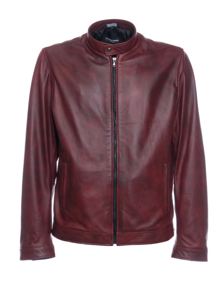 Giacca in Vera Pelle "Piastri" Bordeaux – Michelangelo Collezioni | Made in Italy Artigianale