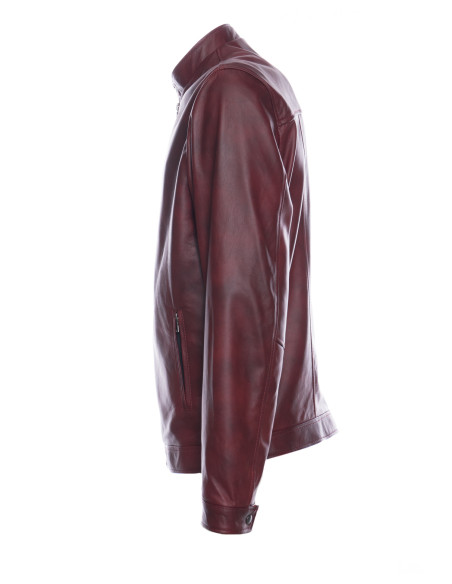 Giacca in Vera Pelle "Piastri" Bordeaux – Michelangelo Collezioni | Made in Italy Artigianale