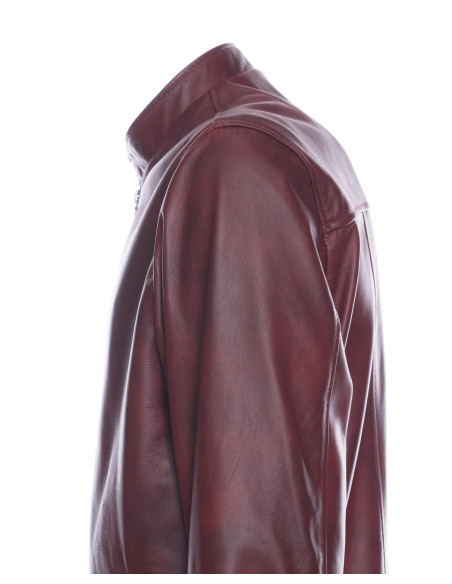 Giacca in Vera Pelle "Piastri" Bordeaux – Michelangelo Collezioni | Made in Italy Artigianale
