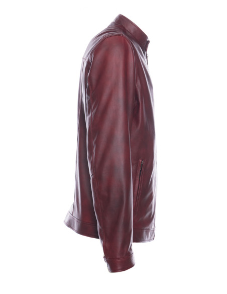 Giacca in Vera Pelle "Piastri" Bordeaux – Michelangelo Collezioni | Made in Italy Artigianale