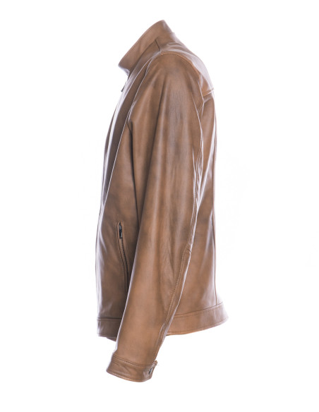 Real Leather Jacket "Piastri" Leather - Michelangelo Collections | Made in Italy Handmade