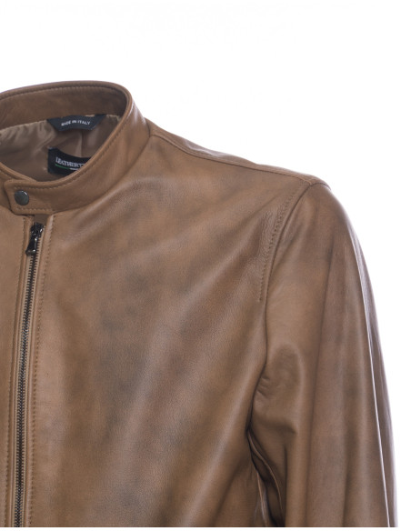 Real Leather Jacket "Piastri" Leather - Michelangelo Collections | Made in Italy Handmade