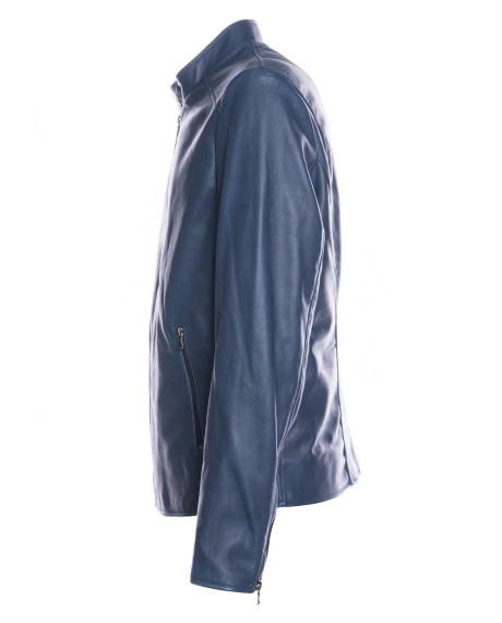Leather Jacket Handmade Sainz | Michelangelo Collections - Elegance Blue Night 2