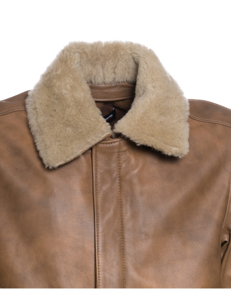 copy of Men's Pilot - Dunkelbraune Bomberjacke aus echtem Leder
