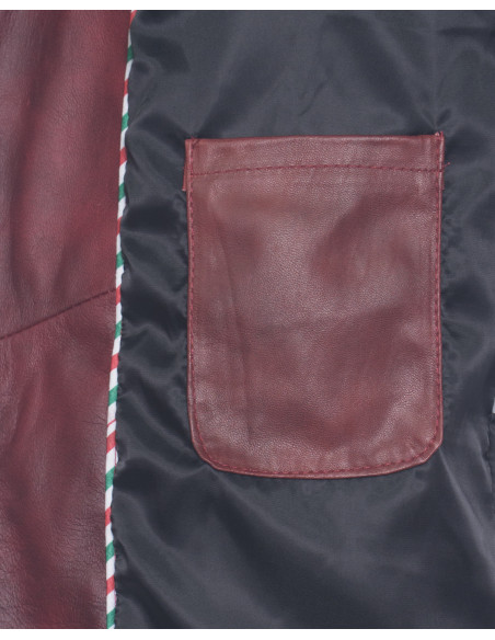 Giacca in Vera Pelle "Piastri" Bordeaux – Michelangelo Collezioni | Made in Italy Artigianale