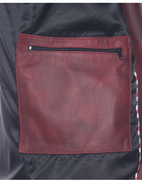 Giacca in Vera Pelle "Piastri" Bordeaux – Michelangelo Collezioni | Made in Italy Artigianale