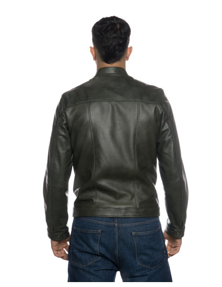 Giacca in Vera Pelle "Piastri" Verde – Michelangelo Collezioni | Made in Italy Artigianale
