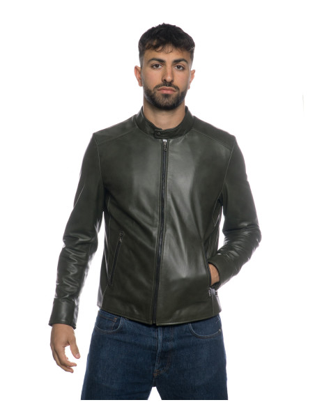 Leather Jacket Handmade Sainz | Michelangelo Collections - Elegance Green