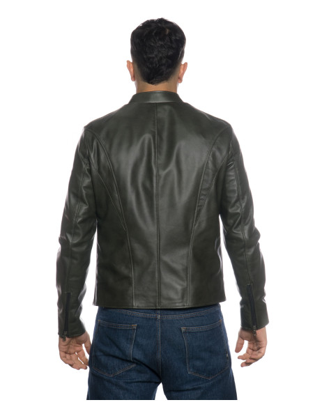 Leather Jacket Handmade Sainz | Michelangelo Collections - Elegance Green