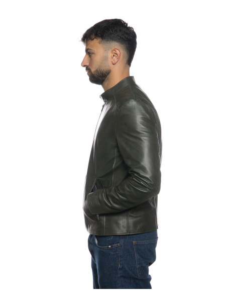 Leather Jacket Handmade Sainz | Michelangelo Collections - Elegance Green